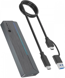 Externé puzdro na SSD M.2 NVMe aj SATA s RGB podsvietením, USB 3.2 Gen 2 (10 Gb/s)