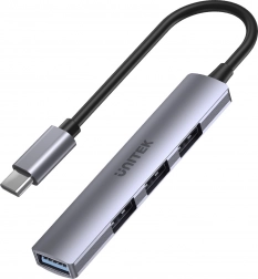 UNITEK USB‑C hub 4× USB‑A (1× 5 Gbps + 3× USB 2.0) hliníkový