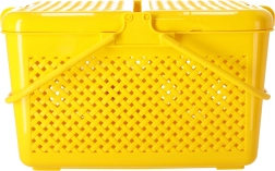 Uzavierateľný piknikový kôš – obdĺžnikový žltý, POĽSKÝ VÝROBOK