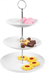 Porcelánová biela poschodová etažérka 3 úrovne 35 cm