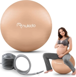 Tehotenská a fitness lopta 65 cm béžová NUKIDO