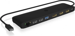 Icy Box USB‑C dokovacia stanica 12v1 s trojitým výstupom videa, HDMI, DisplayPort, LAN a USB