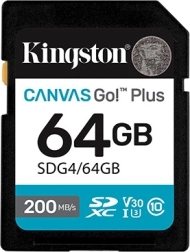 SD karta 64 GB Kingston Canvas Go Plus C10 U3 V30 200/160 MB/s