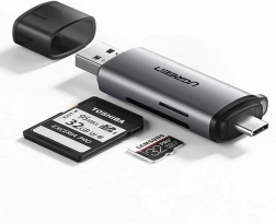 Ugreen čítačka kariet SD / micro SD USB 3.0 / USB Typ C 3.0 šedá