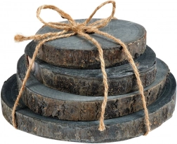 Drevené podložky z plátkov dreva, sada 4 ks