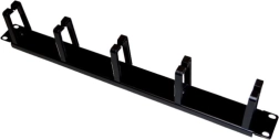 Organizér káblov 1U 19" s 5 háčikmi, čierny