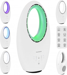 Stojanový ventilátor bez lopatiek s LED osvetlením 60W