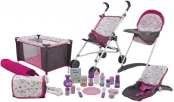 Veľká herná sada doplnkov pre bábiky, 21 ks