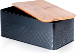 Chlebník z kovu s bambusovým vekom 33,5 × 18,5 × 12,5 cm