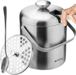 Nerezový vedro na ľad s lyžičkou a kliešťami Ruhhy