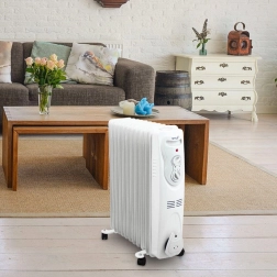 BITUXX elektrický olejový radiátor 2500 W, 11 rebier, biely