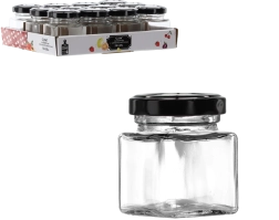 Pohárik 50 ml štvorcový s kovovým viečkom