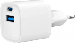 Mini nabíjačka USB‑A/USB‑C 20 W s PD a QC 3.0 – biela