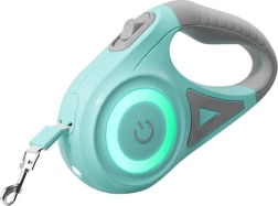 Automatické vodítko s LED osvetlením Rojeco zelené 5 m