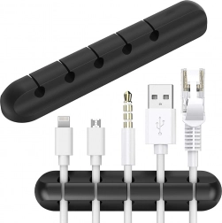 Samolepiaci držiak káblov na stôl, 5 slotov