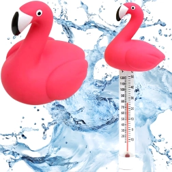 Plávajúci bazénový teplomer flamingo so šnúrkou