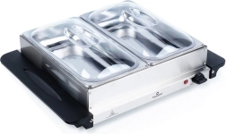 Elektrický nerezový bufetový ohrievač s 2 vložkami 200 W