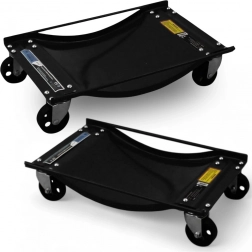 Manévrovacie vozíky 450 kg – sada 2 ks, čierne transportné rolny pre autá