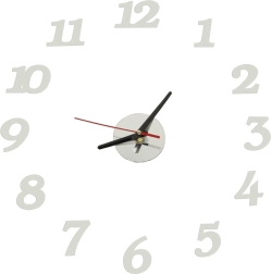 Samolepiace nástenné hodiny DIY strieborné 12 hodín