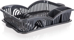 Odkvapkávač na riad s podnosom 45 × 31 cm myKitchen, antracit
