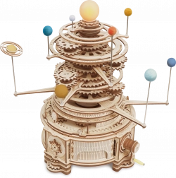 Drevený mechanický model slnečnej sústavy ROKR Orrery 3D puzzle