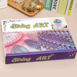 Kreatívna sada string art s LED svetlom 21 × 30 cm – kabelka s kvetmi