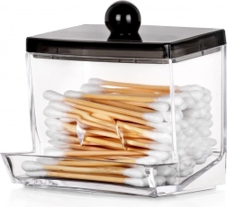 Dávkovač vatových tyčiniek z číreho akrylu s viečkom