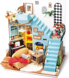 rolife miniatúra domčeka obývací kút – diy stavebnica s led osvetlením