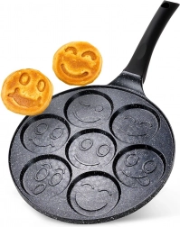 Granitová panvica na vajíčka so 7 otvormi BLACK LINE 26 cm