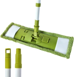 Mop na podlahu TORO s teleskopickou násadou, zelený