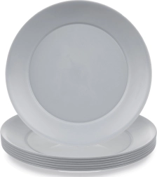 Plastové dezertné taniere SANDY 20,5 cm, sivé, 6 ks