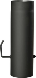 Dymová rúrka s klapkou 150 mm, dĺžka 500 mm, čierna