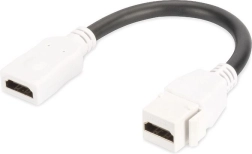 keystone hdmi 2.0 modul s káblom 12 cm, priechodná zásuvka, biely