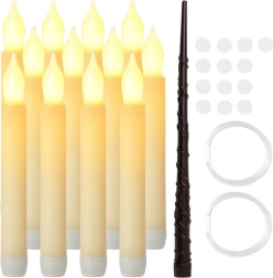 Závesné LED sviečky RUHHY s čarovnou paličkou, sada 12 ks