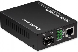 Dvojcestný mediakonvertor SWITCH Ethernet 1x RJ45 1x SFP | 1000 Mb/s | 5V