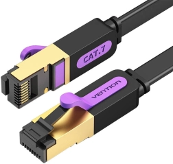 Plochý sieťový kábel UTP CAT7 Vention ICABF RJ45 Ethernet 10Gbps 1m čierny