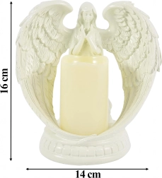 Dekoračný anjel so sviečkou LED 16 cm