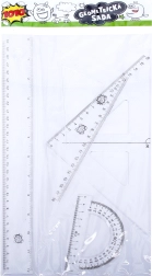 geometrická sada transparentná