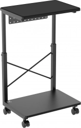 Nastaviteľný pojazdný stojan na PC s policou