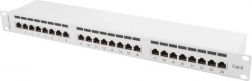 Patch panel 24 portov 1U kategória 6 sivý