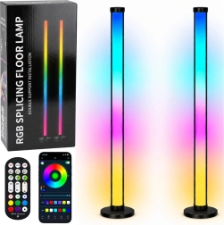Smart RGB LED podlahové lampy s ovládaním v aplikácii a diaľkovým ovládačom, 125 cm, 2 ks
