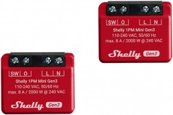 Shelly 1PM Mini Gen3 sada 2 chytrých spínačov Wi‑Fi/Bluetooth