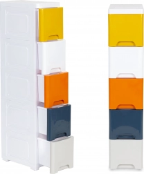 kontajner na hračky a kúpeľňové potreby s 5 výsuvnými zásuvkami na kolieskach modernhome