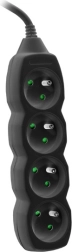Pásik PowerWatch 3 m čierny (4 zásuvky)