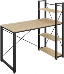 Počítačový stôl so štyrmi policami a nastaviteľnými nohami, dub Sonoma