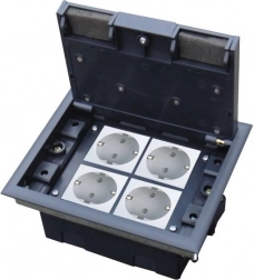 Podlahová krabica 4M 45×45 mm s nastaviteľnou hĺbkou pre technickú podlahu