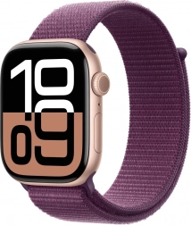 Apple Watch Series 10 GPS 46 mm ružové zlato, športový remienok do slivkovej farby
