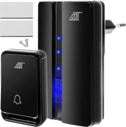 čierny bezdrôtový zvonček Malatec