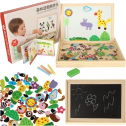 Drevená multifunkčná tabuľa so zvieratkami