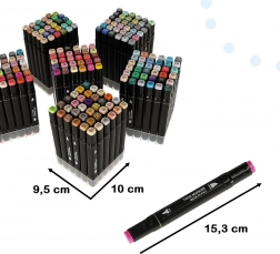 Dvojstupňové alkoholové markery v puzdre s podstavcom – 204